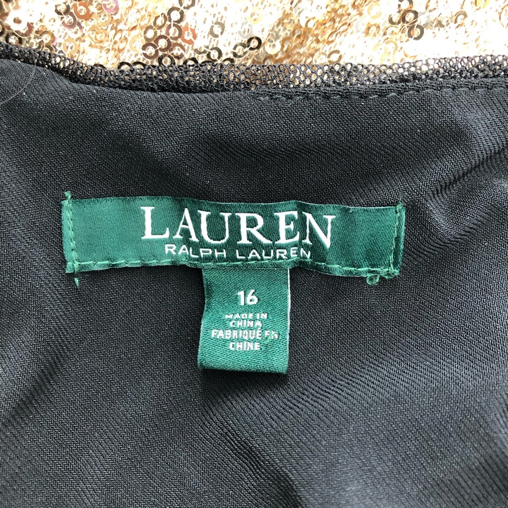 Lauren Ralph Lauren Gold Black Sequin Sleeveless - Picture 6 of 9